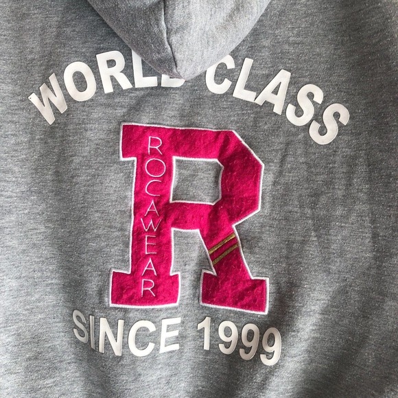 Rocawear Women's Sherpa Hoodie Jacket XL Faux Fur Lined Cotton Fleece Full Zip - Picture 13 of 13